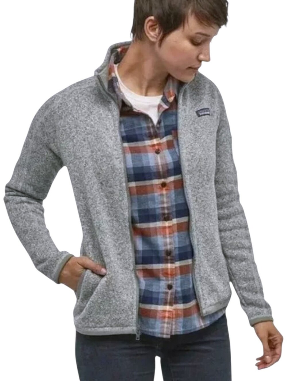 Patagonia Better Sweater Fleece Jacket Women Medium Grey Full Zip